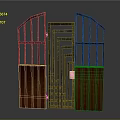 Modern Architectural Door Design With Iron Frame Wooden Panels And Geometric Patterns
