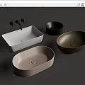 Modern wash basin counter basin combination 3d model