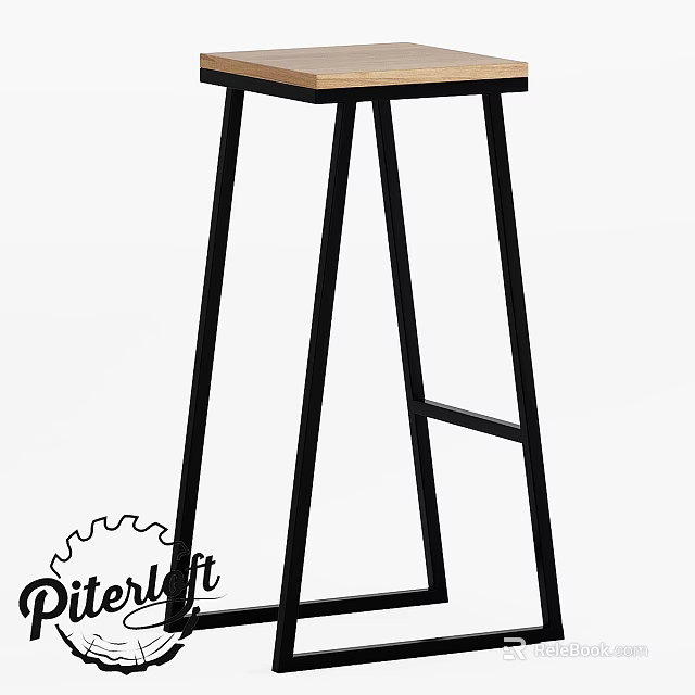 Modern Single Chair with Minimalist Black Metal Frame and Sleek Design Structure 3d model 