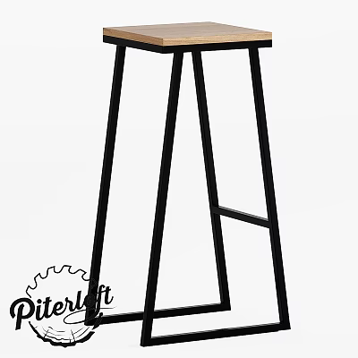 Modern Single Chair with Minimalist Black Metal Frame and Sleek Design Structure 3d model