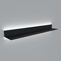 Modern Black Wall Mounted Storage Shelf With LED Light For Home Living Space