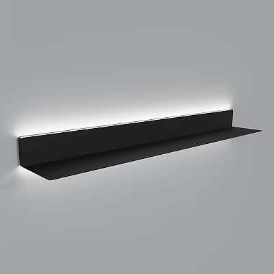 Modern Black Wall Mounted Storage Shelf With LED Light For Home Living Space 3d model