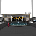 Modern Gate Community Gate 3d model