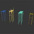 Natural Brown Bamboo Scene Components With Simple High Leg Stand Structures