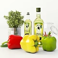 Fresh Colorful Vegetables with Bell Peppers Chili Onions and Rosemary on Wooden Board