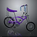 Vintage Purple Bicycle With Chromed Frame Purple Seat And Handlebar Tassels