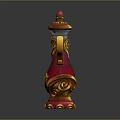 Medical Device Red Container With Gold Decorations Heart Shaped Handles And Accents
