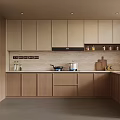 Modern Kitchen Interior With Light Wood Cabinets And Stainless Steel Appliances