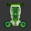 Futuristic Green Concept Car With Transparent Body And Glowing Unique Wheels