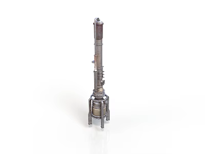 Metal Tower Like Industrial Equipment With Multi Layered Structure And Base Stand 3d model