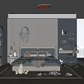 Cozy Modern Kids Room Interior With Astronaut Decor Bed Desk And Soft Rug