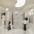 Modern Elegant Clothing Store Interior With Mannequins Clothing Displays And Decorative Lighting