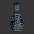 Blue and White Porcelain Vase With Traditional Floral Patterns And Glazed Surface