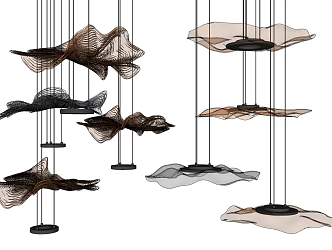 Modern Chandelier Art Glass Chandelier 3d model