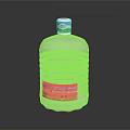 Large Capacity Transparent Plastic Water Bottle With Green Cap And Brand Label For Daily Use