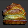 Delicious Golden Fluffy Pastry With Creamy Filling And Powdered Sugar Topping