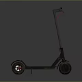 Sleek Modern Electric Scooter Design With Black Body And Red Accent Wheels