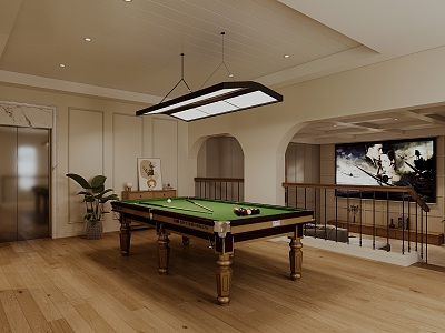 Billiards Room Simple European Billiards Room Billiards 3d model