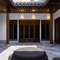 Traditional Chinese Detached Villa Featuring Classic Roof White Walls And Garden Greenery