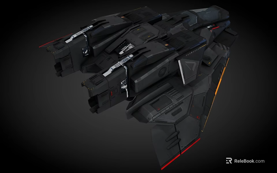 Futuristic Black Interstellar Spaceship Showcasing Advanced Sci Fi Cosmic Design Elements 3d model 