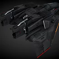 Futuristic Black Interstellar Spaceship Showcasing Advanced Sci Fi Cosmic Design Elements 3d model