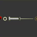 Household Living Supplies With Red Lamp Head Silver Syringe And Brown Button