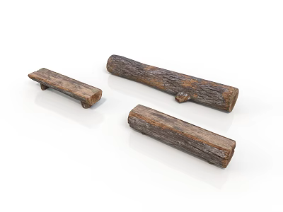 Arbor Wood Crafted Handles With Natural Grain And Smooth Surface Texture 3d model
