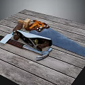 Woodworking Tools Collection With Saw Hammer Plane And Clamps On Wooden Board