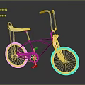 Vintage Bicycle Features Black Frame White Seat Silver Handlebars And White Rims