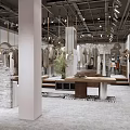 Modern Clothing Store Interior With Fashion Apparel Mannequins And Display Shelves