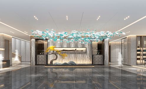 New Chinese Hall Hotel Hall 3d model