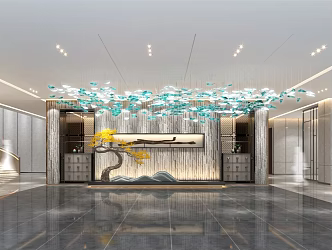 New Chinese Hall Hotel Hall 3d model
