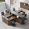 Modern Office Table and Chair Combination Screen Staff Table High Cabinet Financial Table Financial Screen Table Staff Card Seat Station Fixed Cabinet Screen Table Office Chair Office Accessories 3d model