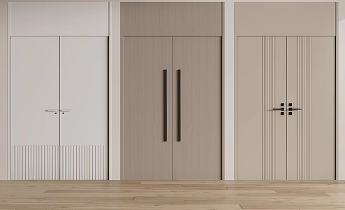 Double door wooden door 3d model