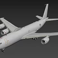 White Military Fighter Jet With Four Engines And Long Wings Design