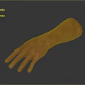 Red Human Hand Organ Model with Realistic Skin Texture and Fine Hair Details