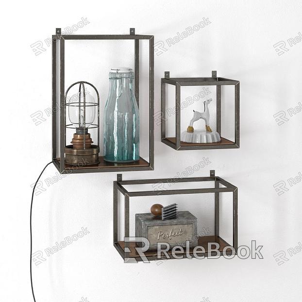 Industrial LOFT Wall Shelf Decorative Ornament Combination model