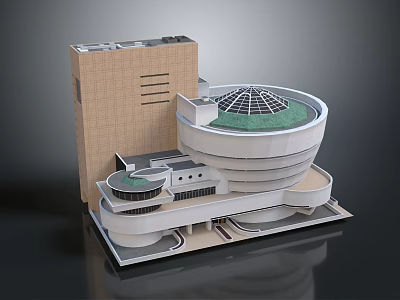 Futuristic Architecture Design With Circular Green Roof Multi Level Structure And Modern Layout 3d model