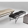 Modern Bed End Stool Minimalist Soft Bed End Stool 3d model