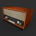 Vintage Wooden Audio Speaker With Classic Grille Control Knobs And Buttons 3d model