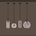 Modern chandelier glass chandelier bedside chandelier 3d model