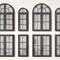 European-style window French-style window retro casement window curved window partition window floor-to-ceiling window 3d model