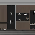Modern Luxury Entryway With Built-in Cabinet Striped Accent Wall Pendant Light Decorative Ornaments And Daybed