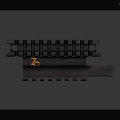 Mechanical Part With Gear Like Structure Dark Brown Metal Orange Symbol Curved Design Support Base