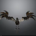 Mechanical Eagle With Spread Wings And Intricate Metal Design Details 3d model