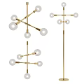 Post-modern lamp combination chandelier 3d model