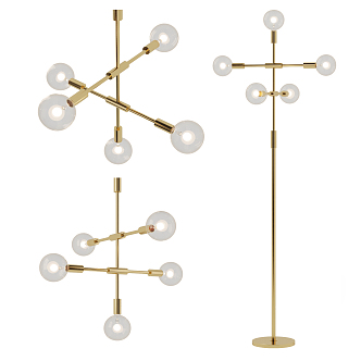 Post-modern lamp combination chandelier 3d model