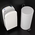 Modern White Washing Daily Essentials With Trash Bin Hand Dryer And Tissue Holder
