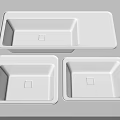 White Modern Bathroom Washbasins In Various Sizes With Sleek Rectangular Design 3d model