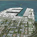 Aerial Planning View of Large Scale Green Landscape Roads Water Bodies and Facilities